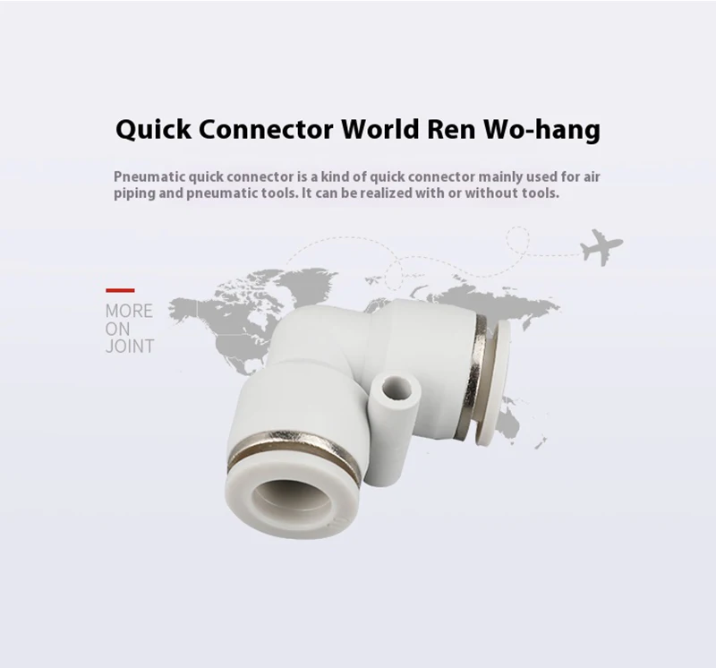 Description Picture 4 of itemAir Pneumatic Fittings White PV Elbow Quick Connector