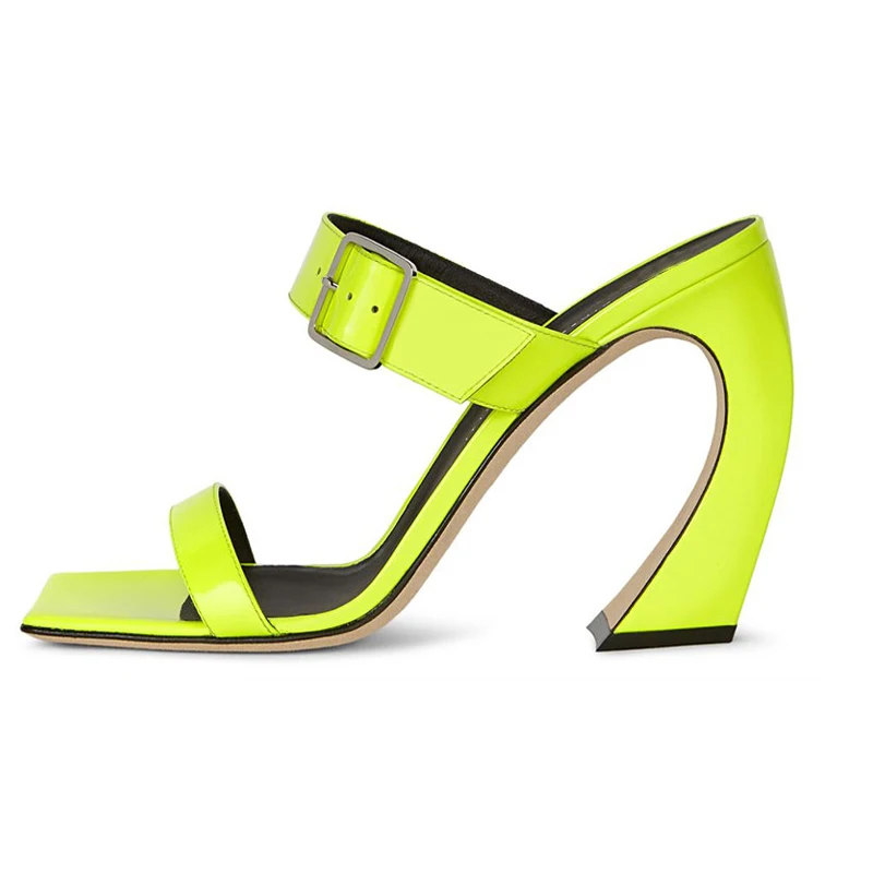 New Summer Sexy Patent Leather Party Sandals Simple Wedges High-Heeled Brand Women's Shoes Black Yellow Silver Big Size 43