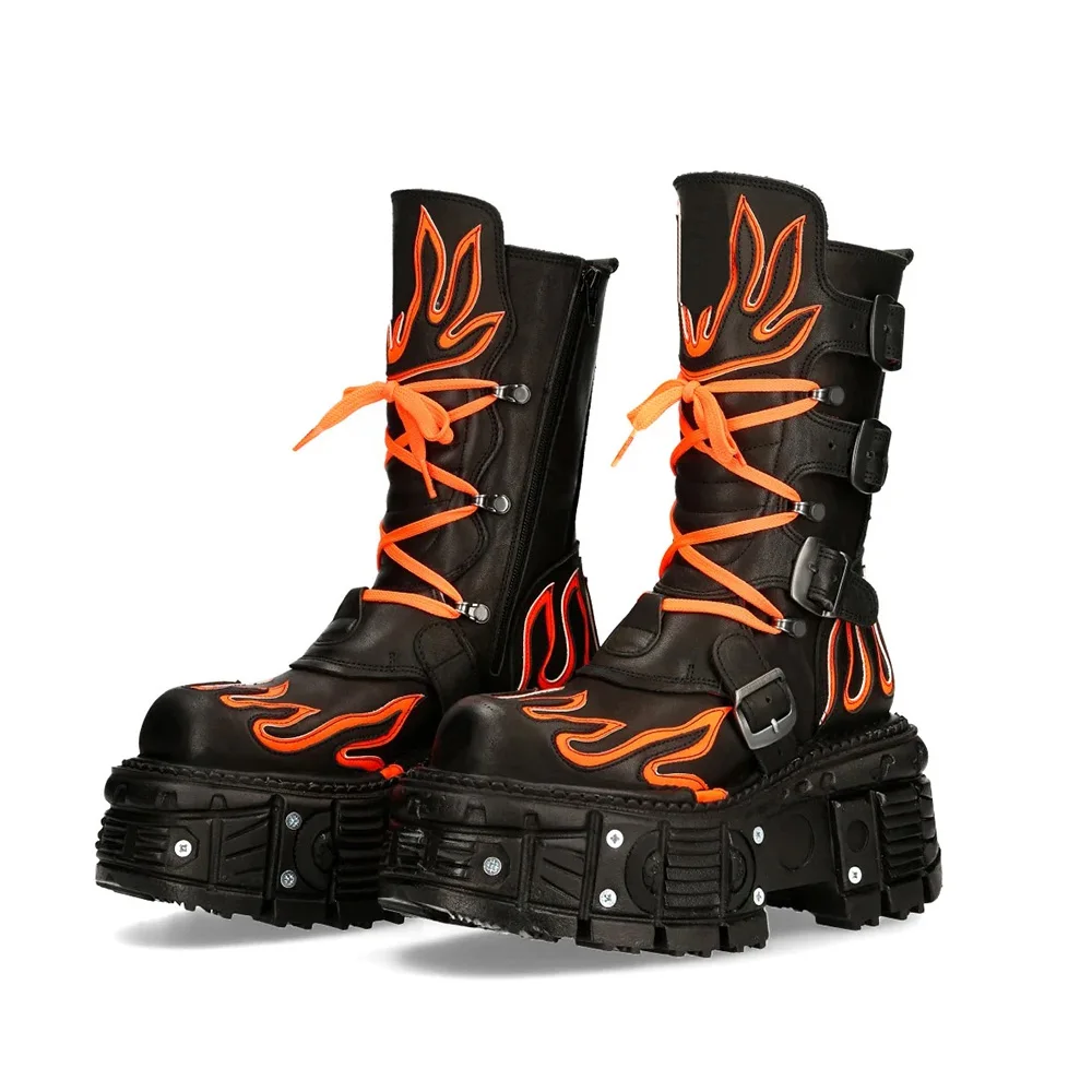 Fashion White Punk Ankle Platform Motorcycle Boots Women main image 1
