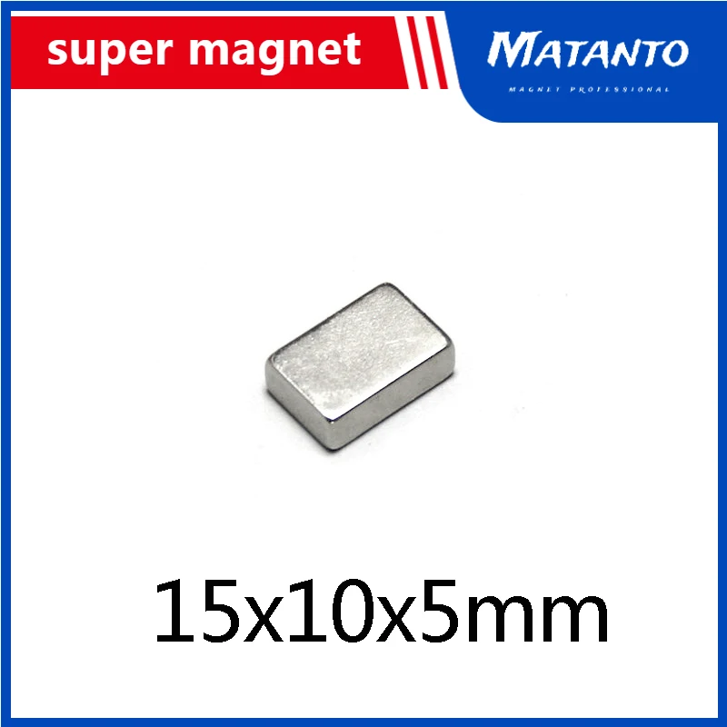 

20/50/100PCS 15x10x5 mm N35 Cuboid Block Magnetic 15X10x5mm Neodymium Magnet 15x10x5mm Permanent NdFeB Super Magnets 15*10*5
