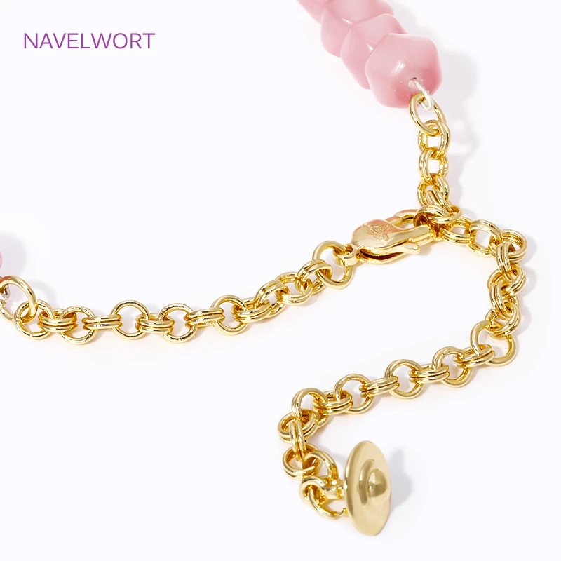 18K 금도금 황동 연장 체인(랍스터 클래스프 커넥터 포함), 쥬얼리 제작 DIY 팔찌 액세서리용 연장 체인