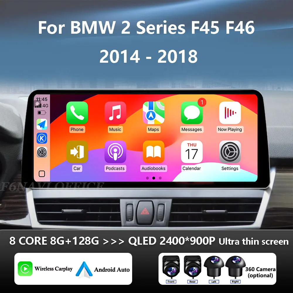 Autoradio DSP Stereo GPS Navigazione 4G BT Video Multimedia Player Android 16 Per BMW Serie 2 F45 F46 2014 - 2018 Sistema NBT EVO