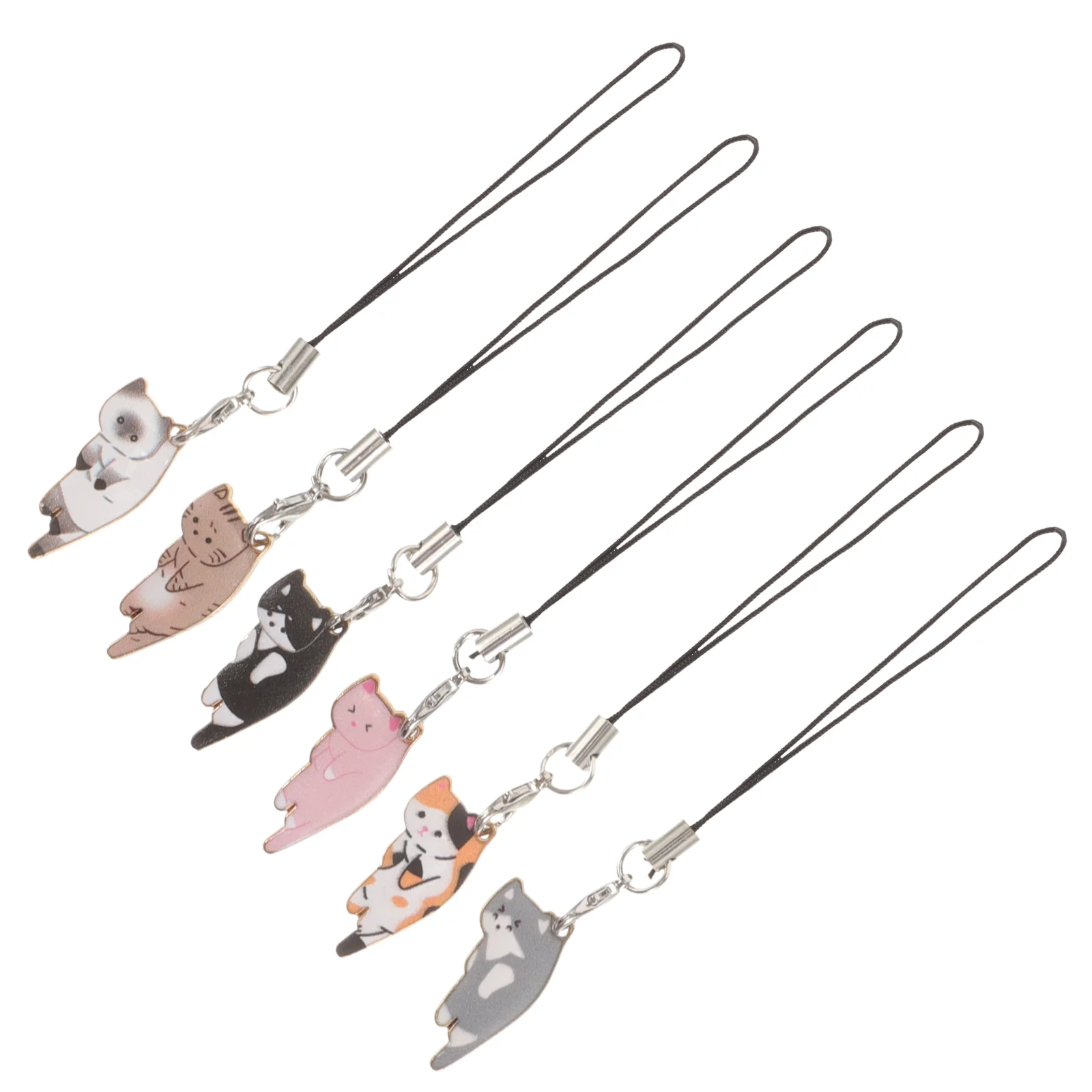 

6 Pcs Cat Pendant Cuadros Para Fotos Familiares De Pared Key Ring Home Accents Decor Nylon