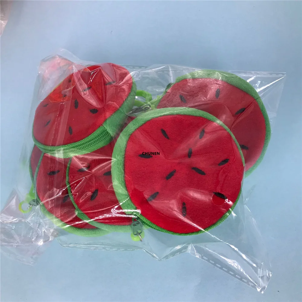 50개 믹스 디자인 과일 플러시 동전 지갑 - 8CM 플러시 장난감 동전 가방 파우치