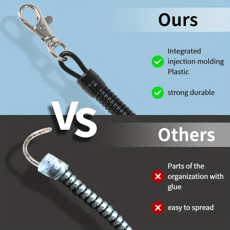 Retractable Coil Springs Phone Lanyard with Tether Patch - Multifunctional Anti-Lost Mobile Strap & Keychain