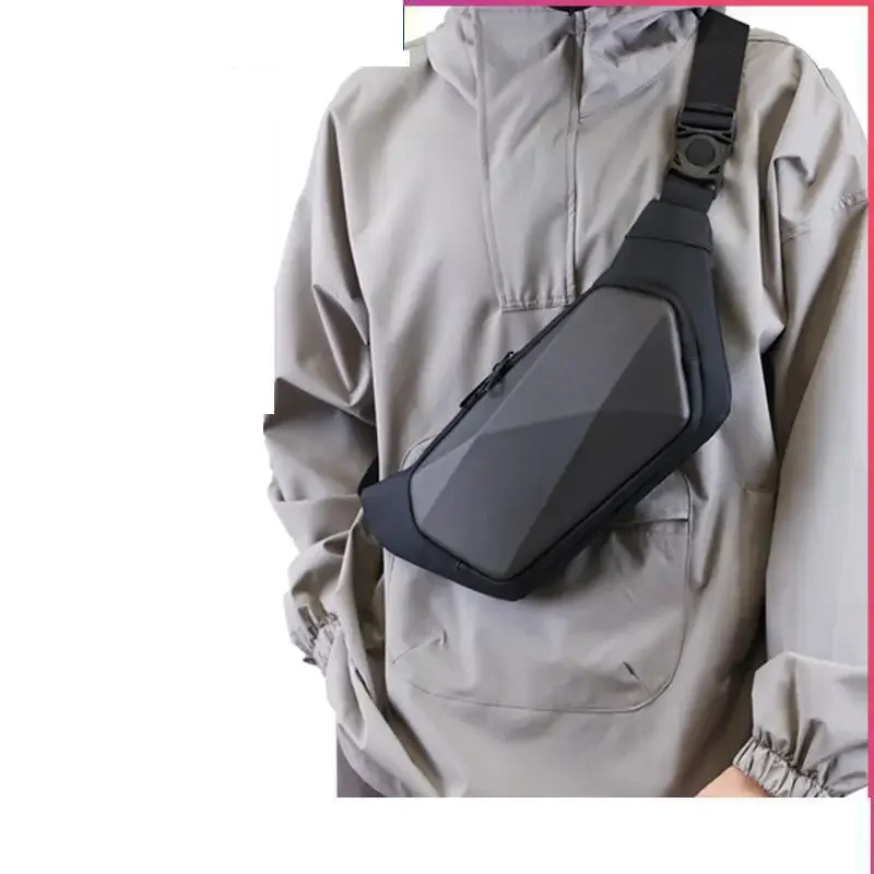 

Fashion Casual Men's Waist Bag Hard Shell Shoulder Chest Bag Water-repellent Crossbody Chest Bag Mini Commuter Small Backpack