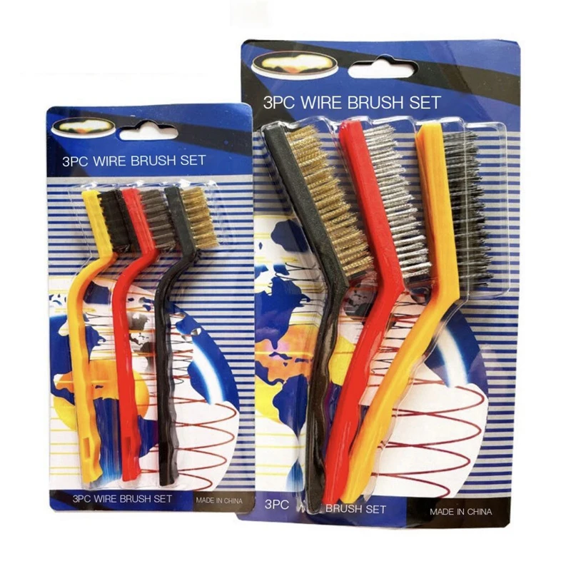 Set Spazzole Metalliche 7 Pezzi - Acciaio Inox E Nylon, Per Pulizia Ruggine E Sporco