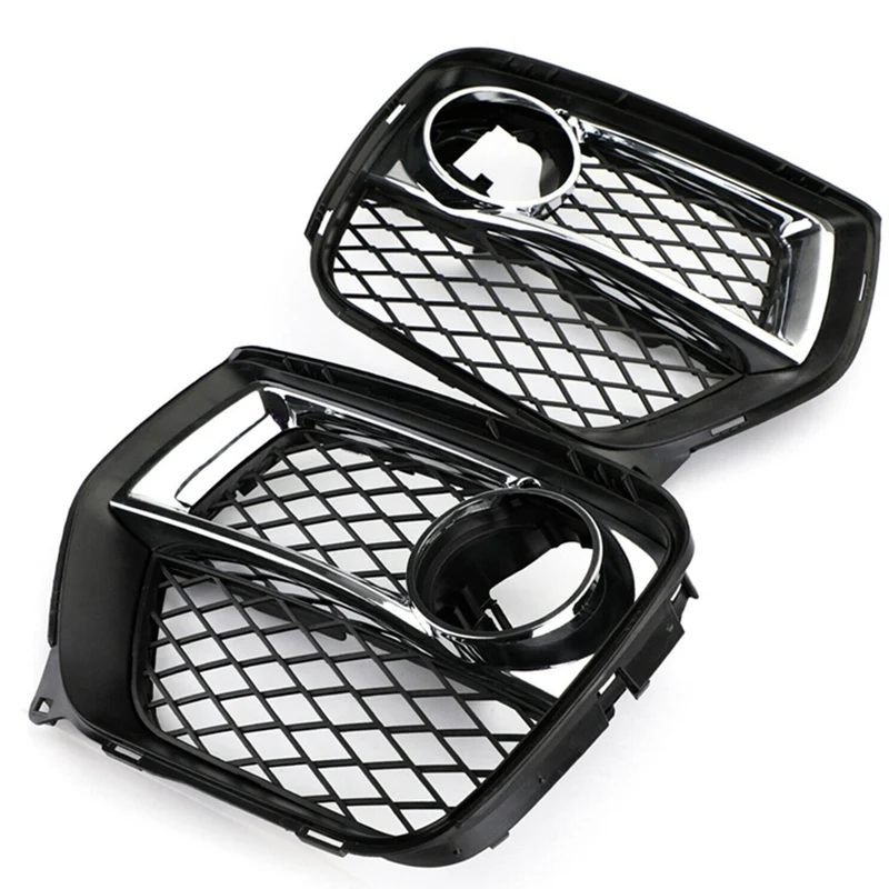 

2Pcs Car Front Bumper Lower Fog Light Griller Trim For-BMW X6 E71 2012-2014 Fog Lamp Ventilation Grill Cove Left+ Right