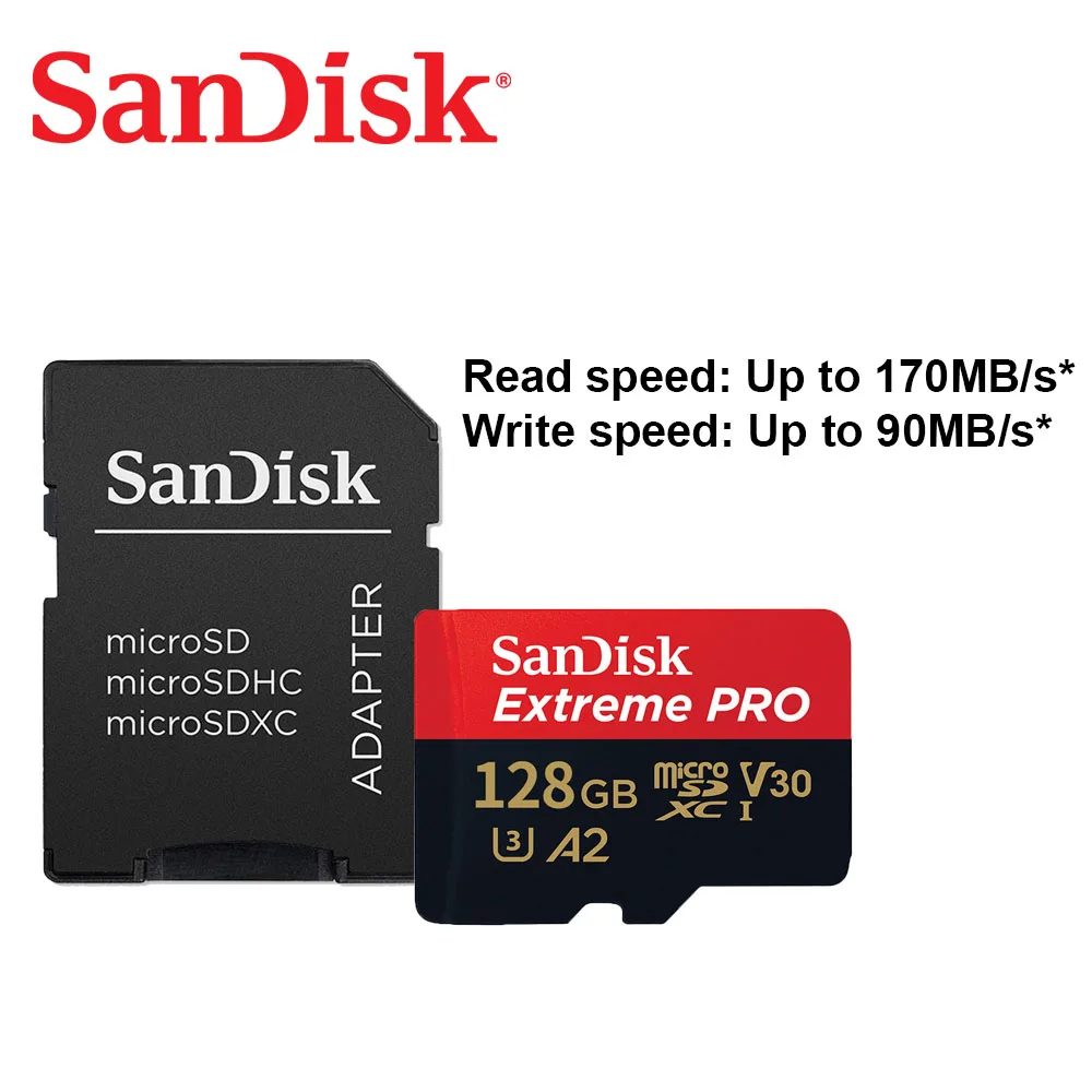 New SanDisk Micro SD memory Card A1 A2 microSDHC microSDXC Card C10 U3 4K HD Trans Flash Cards for Game DJI Camera Phone TF Card 