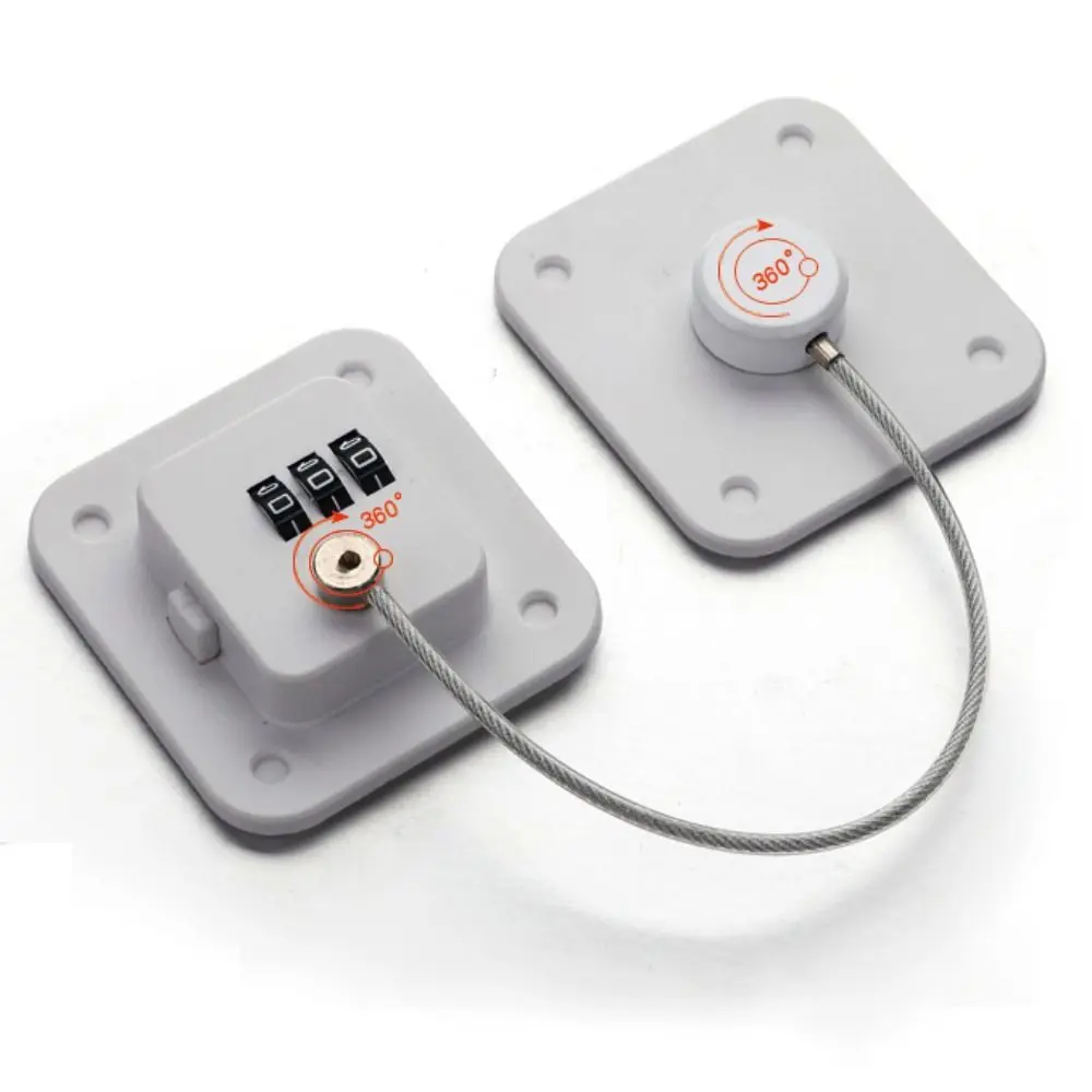 Security 3-digit Window Password Lock with Adhesive No Punching Baby Safety Lock ABS Black/white Coded Lock Refrigerator