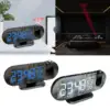 Electronic Digital LED Mirror Alarm Clock Projector USB Rechargeable Temperature 2