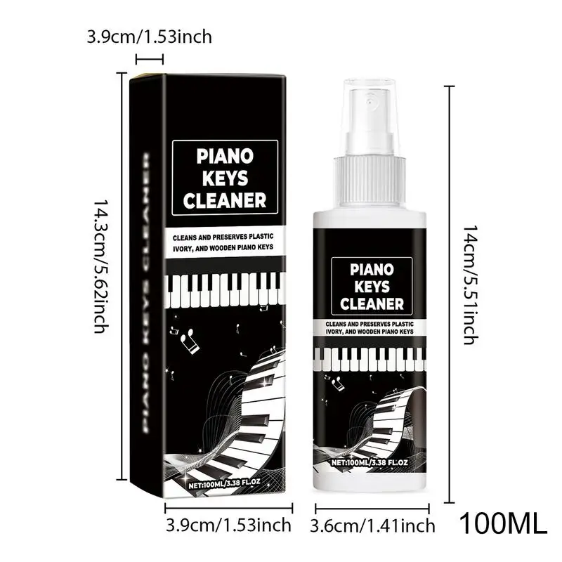Piano Cleaner High Gloss Piano Keys Keyboard Cleaner Spray Cleaning Supplies 100ml Solution For Musical Instruments Clean Polish 6