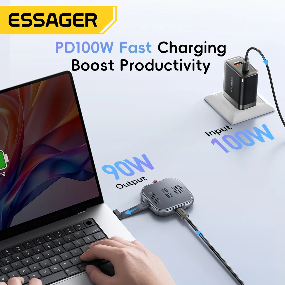 Essager Magnetic Hard Drive Enclosure Tpye C M.2 2230 NVME SSD Docking Station USB3.2 Gen2 10Gbps Speed for Phone Tablet Laptop