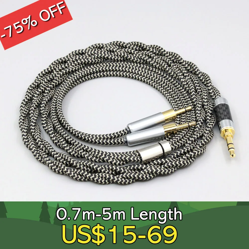 

2 Core 2.8mm Litz OFC Earphone Shield Braided Sleeve Cable For Sennheiser HD700 Headset 2.5mm pin Headphone LN008055