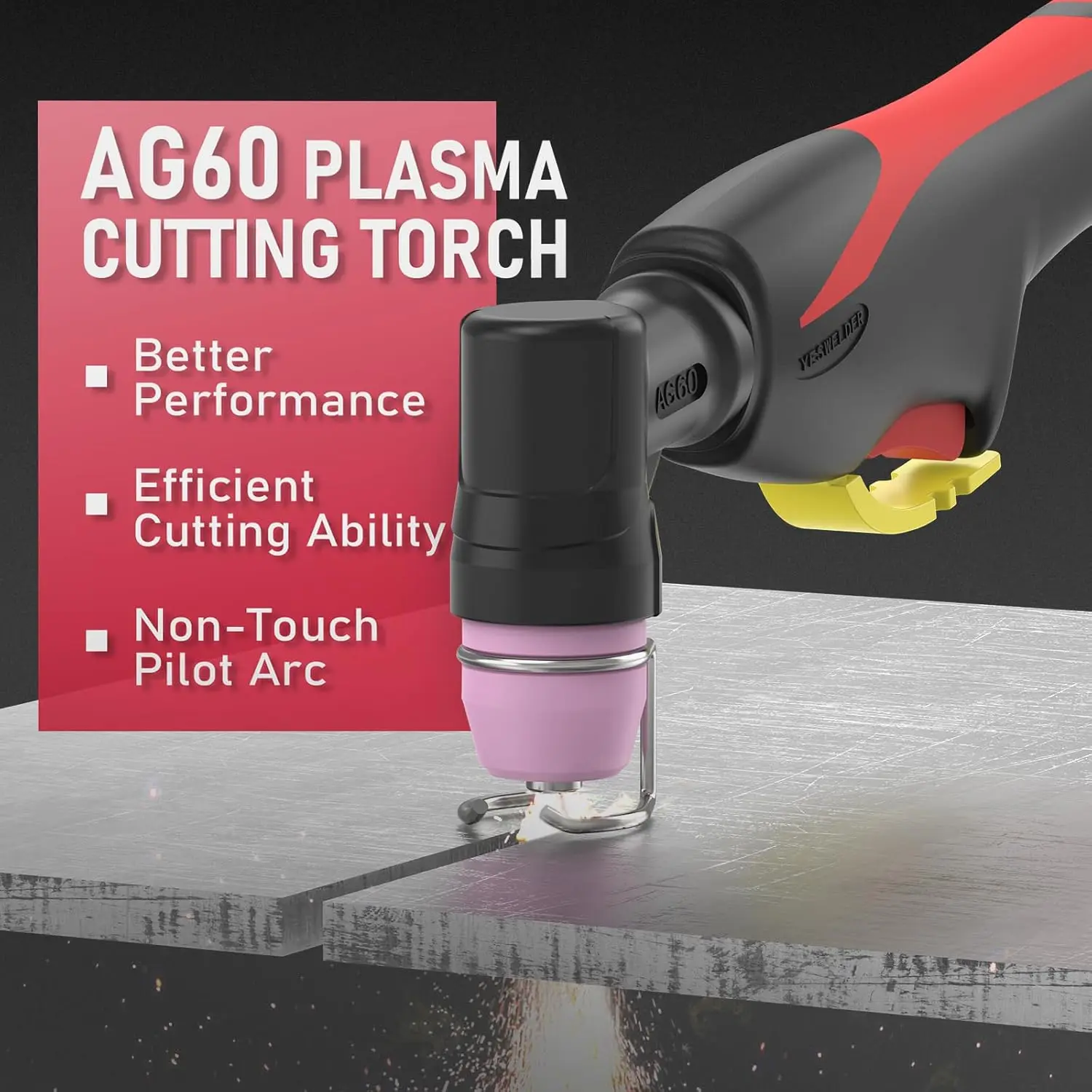 CUT 55DS Plasma Cutter 55Amp Non Touch Pilot Arc Air Power Large Digital Display 110 220V Dual Voltage IGBT Inverter Plasma