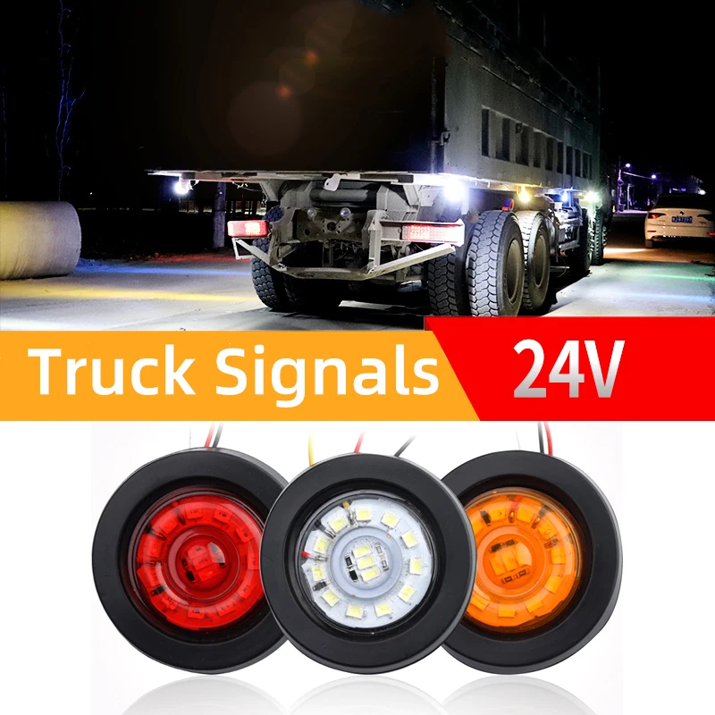 

24 V Trucks Round LED Wide Light Waterproof Car Warning Light LED Lamp For Vehicle Van Safety Signal Light Automotive Accessorie