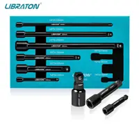 Libraton 9Pcs Wobble Socket Extensions Set, Ratchet Extensions 1/4" 3/8" 1/2", Wobble Extensions, Drive Socket Extension 1