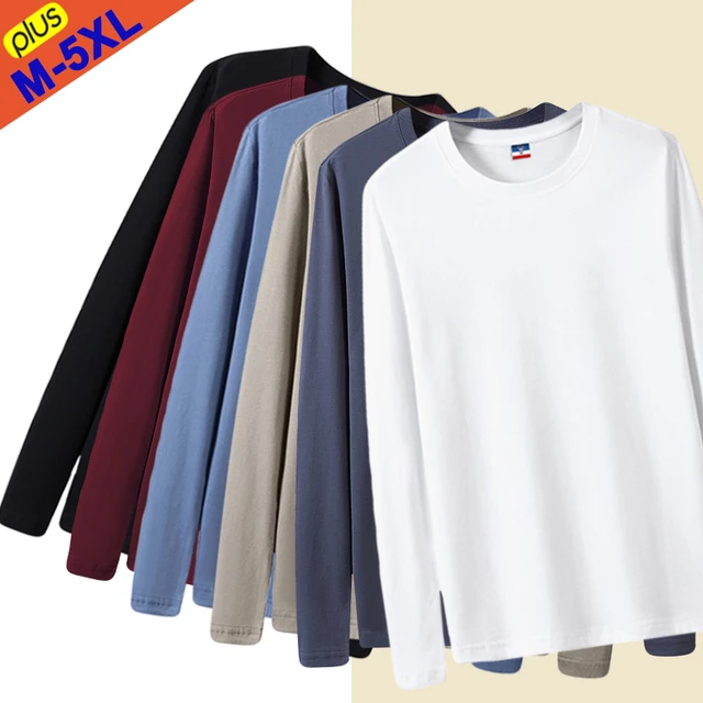 Free Shipping Autumn T-Shirts Men Women 100% Cotton Long Sleeve Tee Tops  Basic Tshirts