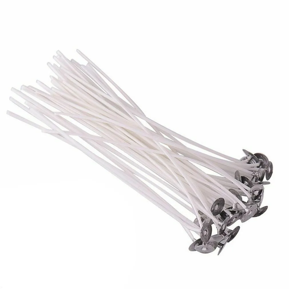 20pcs/set Waxed Cotton Candle Wicks with Stand Original Smokeless Candle DIY Wicks Soy Oil Wax Core Woven Making Candles Supplies candle wicks candle wick