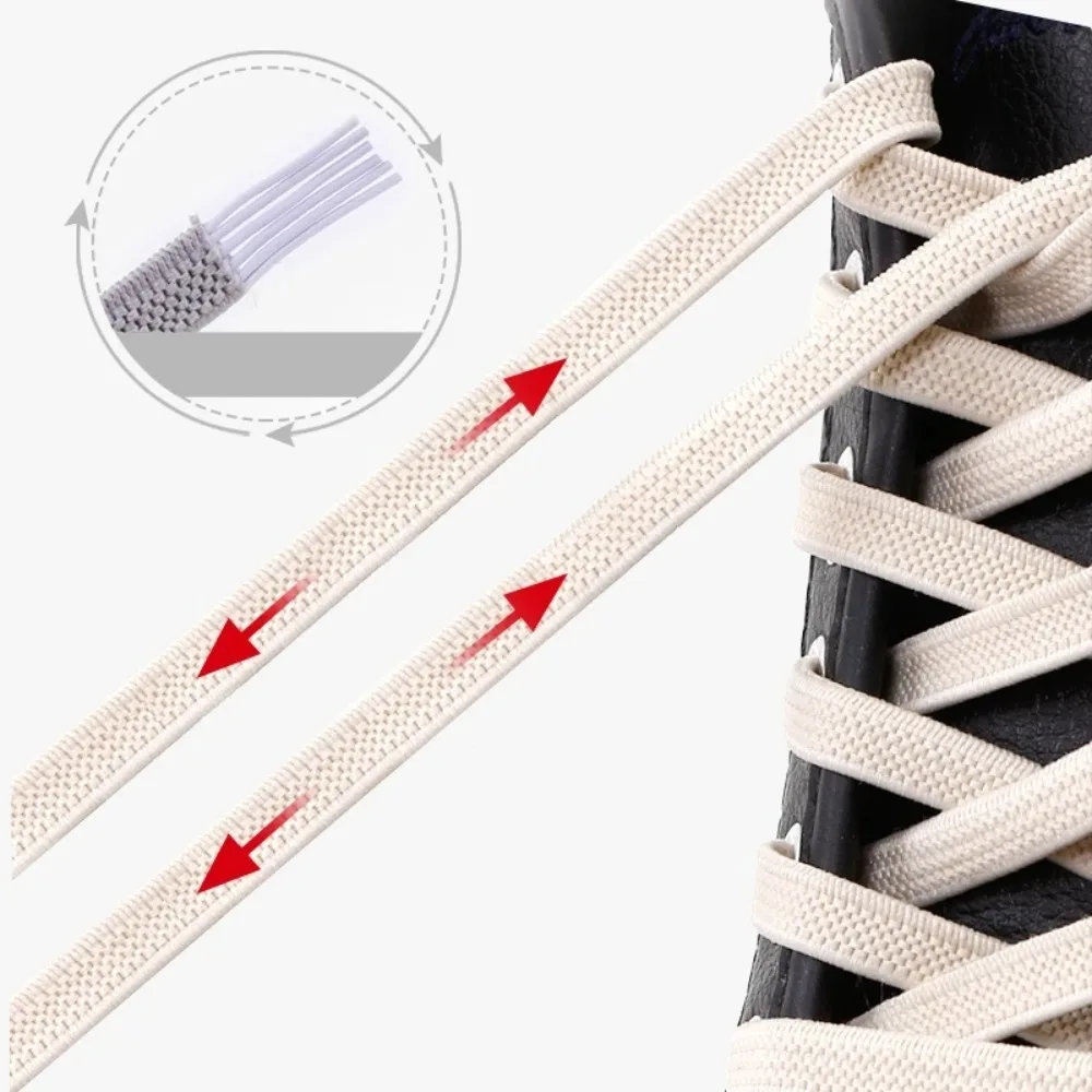 1 Pair Elastic No-Tie Shoelaces - Quick Safety Sneaker Laces