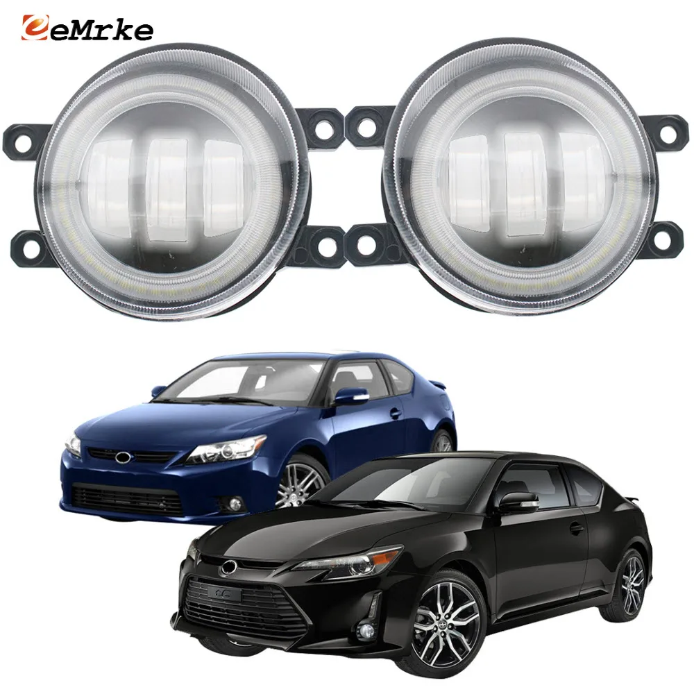 

Car Fog Lights Assembly for Scion tC Toyota Zelas AGT20 2011-2016 Angel Eyes LED DRL Aperture Front Bumper Daytime Running Lamp