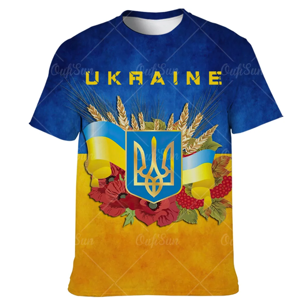 Vintage 3D Printed T-Shirts for Men Ukrainian T Shirt Men Clothing New Flag Short Sleeves Summer Fashion O-Neck Harajuku Top Tee
