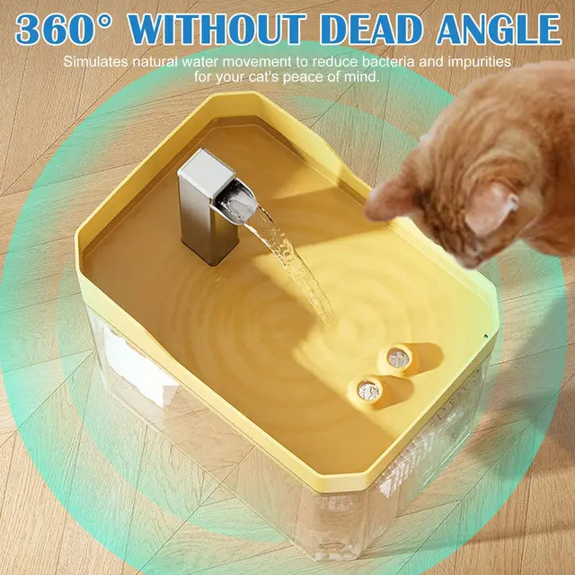Cat Water Fountain Auto Filter Transparent  Drinker USB Anti-Dry Burning Recirculate Filtering Water Dispenser with Pump 5