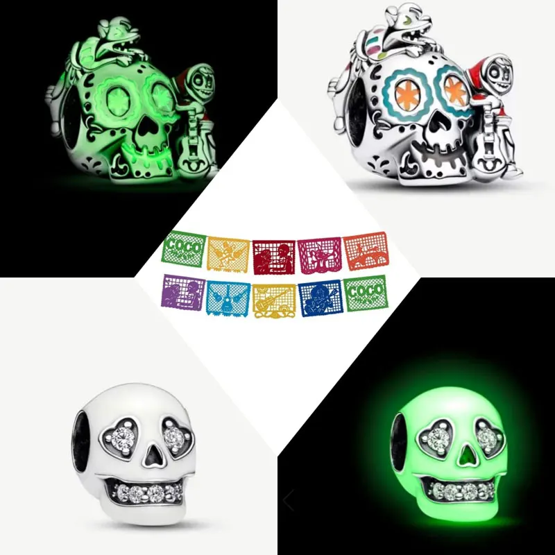 

2023 New Halloween Skull Series Glows in the Dark, Suitable for Holiday Gifts and Panjia Bracelet Cool Luminous