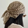 Retro Spice Leopard Headscarf Fashionable Retro Women's High Quality Scarf Elagant Bandana Neck Kerchief Head Bands Perfect Gift 5