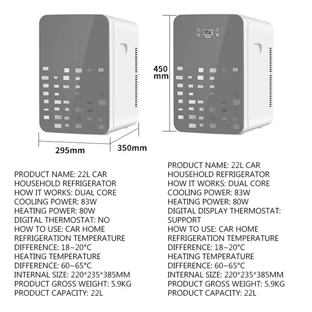 22L Car Refrigerator Dual-purpose Small Refrigerator Household Single Door Geladeira 12v mini nevera habitacion