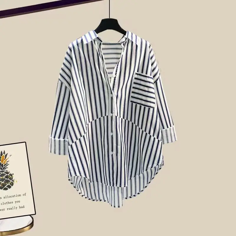 Women's Clothing Summer Outfits 2023 New Arrival Korean Stripe Sunscreen Shirt Tank Top Denim Shorts Three Piece Set Fashion