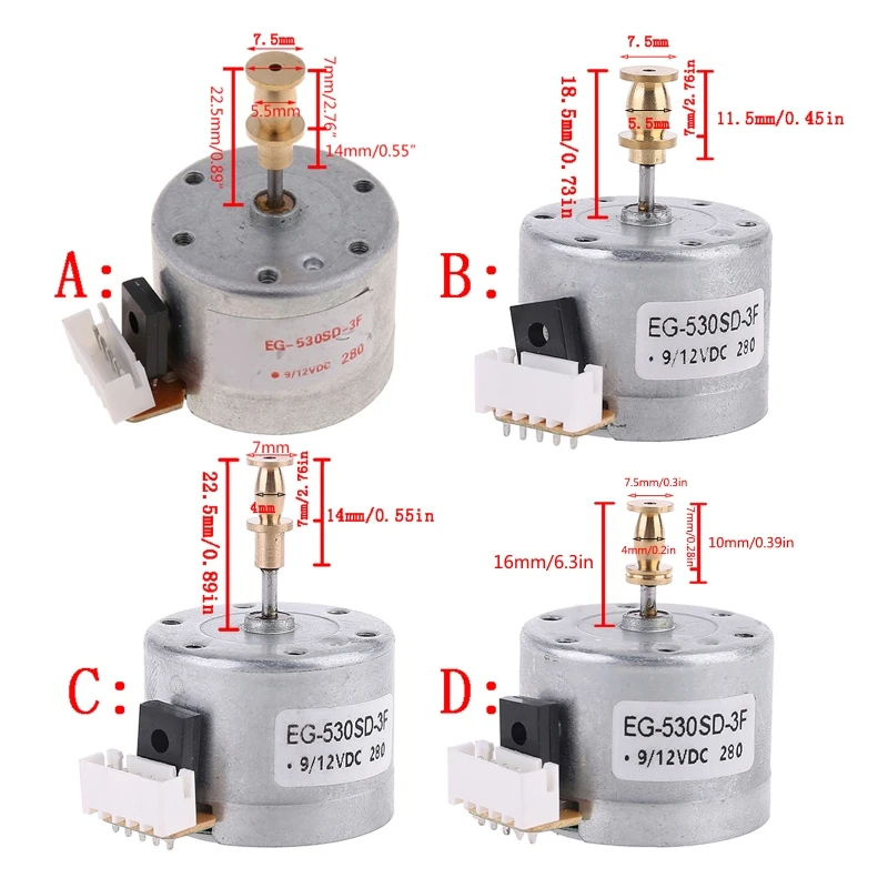 P82F EG530SD-3F DC5-12V 3-Speed 33/45/78 RPM Adjustable Metal Turntables Motor Copper Sleeve Motor for Turntable Record Player images - 6