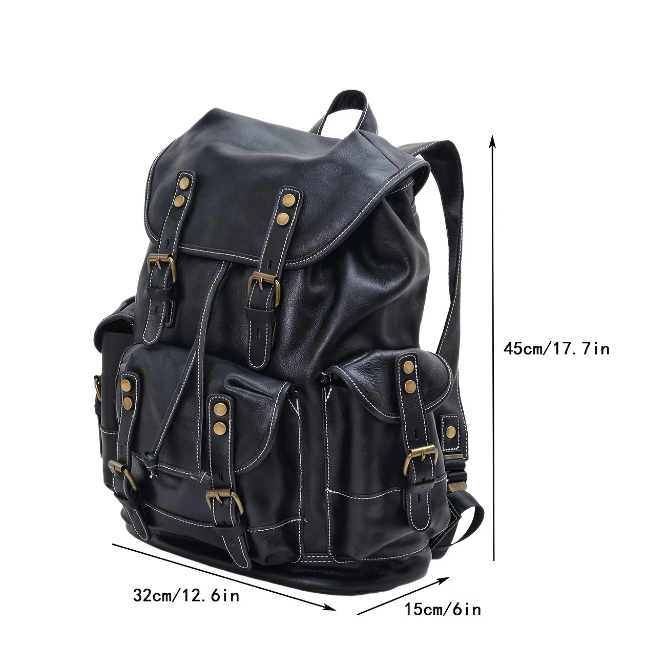 The New Genuine Leather Men Backpack  Outdoor Casual School Bag Large Capacity Backpack Genuine Leather Mountaineering Bag 3