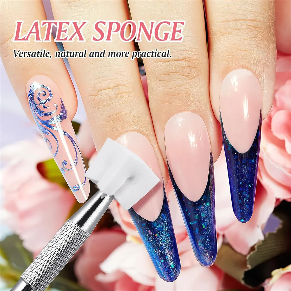 LINMANDA Soft Nail Sponges for Ombre Nail Art Sponges With Grabbing Pen Nails Ombre Nail Art Tools Professional Accessories 4