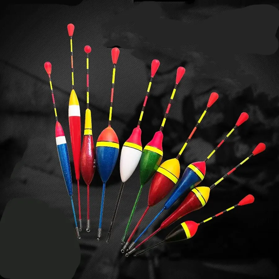 Lot promotionnel 10 flotteurs pêche mixte tailles et couleurs - Set complet bouées et bouchons accessoires pêche