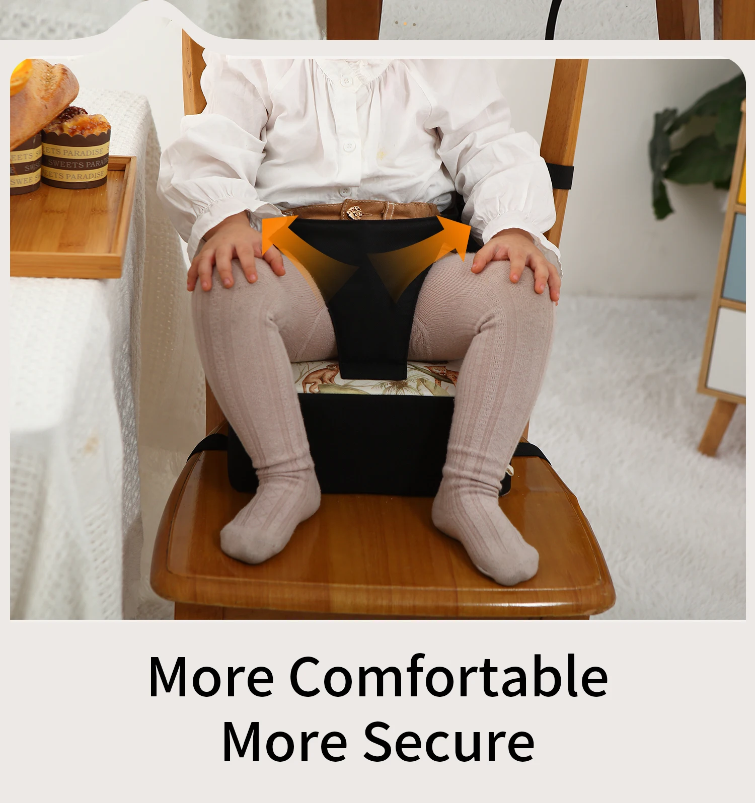 Description Picture 6 of itemINSULAR Chair Saddle Waterproof Child Anti-slip Cushion Kids Foldable Seat High Pad Comfortable Toddler Booster Seat Portable