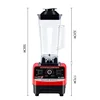 2000W Heavy Duty Commercial Blender Fruit Mixer Juicer Food Processor Ice Smoothies Blender High Power Juice maker Crusher 220V 6