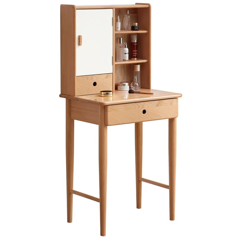 

YY Makeup Table Nordic Small Apartment Bedroom Beech Dressing Table Modern Dressing Table