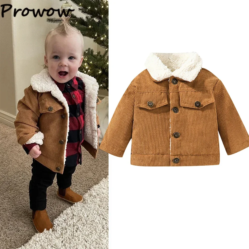 Prowow Baby Jacket Boys Winter Clothes Thicken Corduroy Coats Baby Toddler Boys Girls Fleece Outerwear Kids Clothing baby jacket