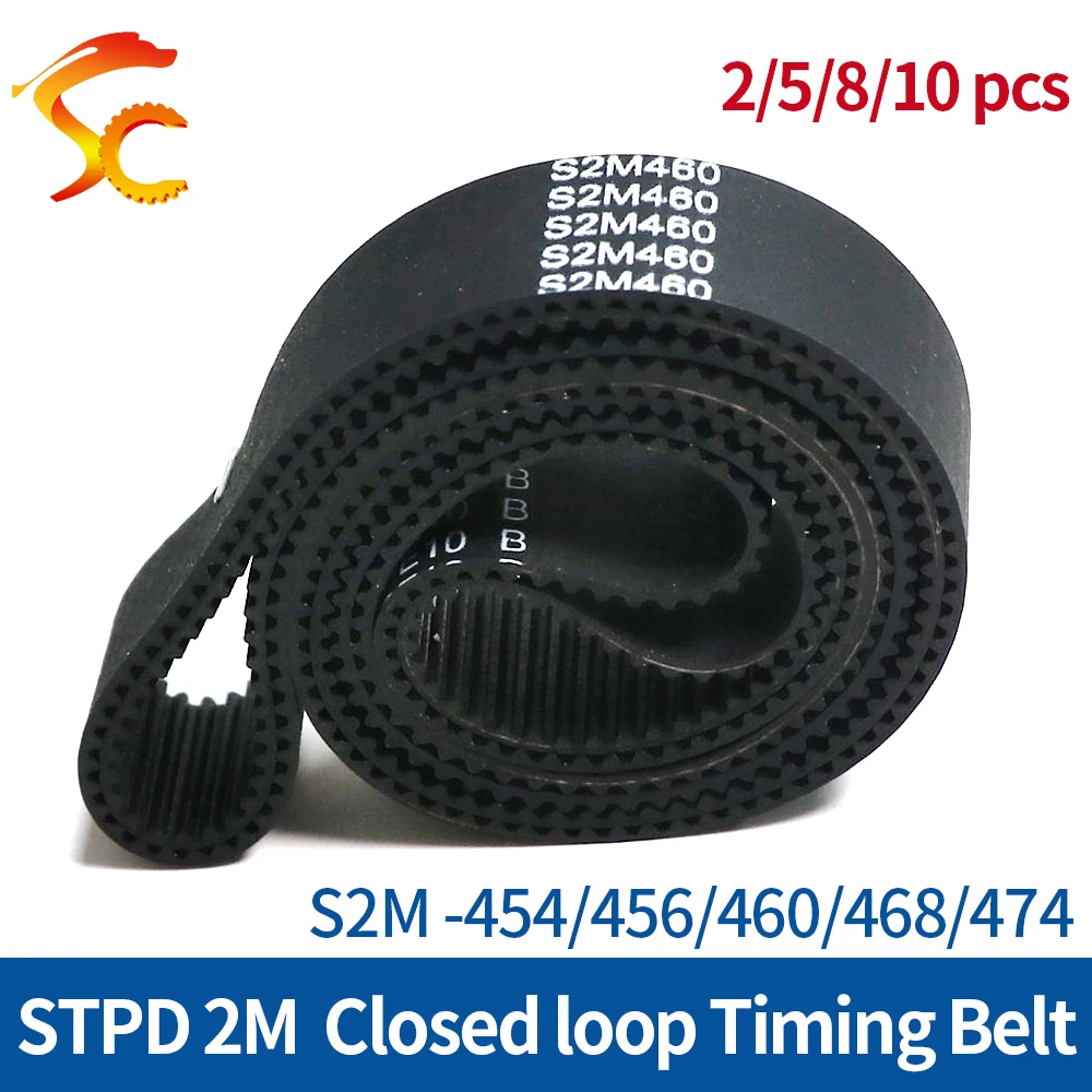 

S2M Timing Belt 454 456 460 468 474mm Width 6/9/10/15mm Closed-loop Synchronous Rubber Belts For Pulleys