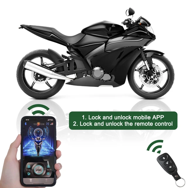 Alarma de motocicleta con Control inteligente, sistema de Control de  aplicación móvil sin llave, bloqueo de motor eléctrico, sirena de alarma -  AliExpress