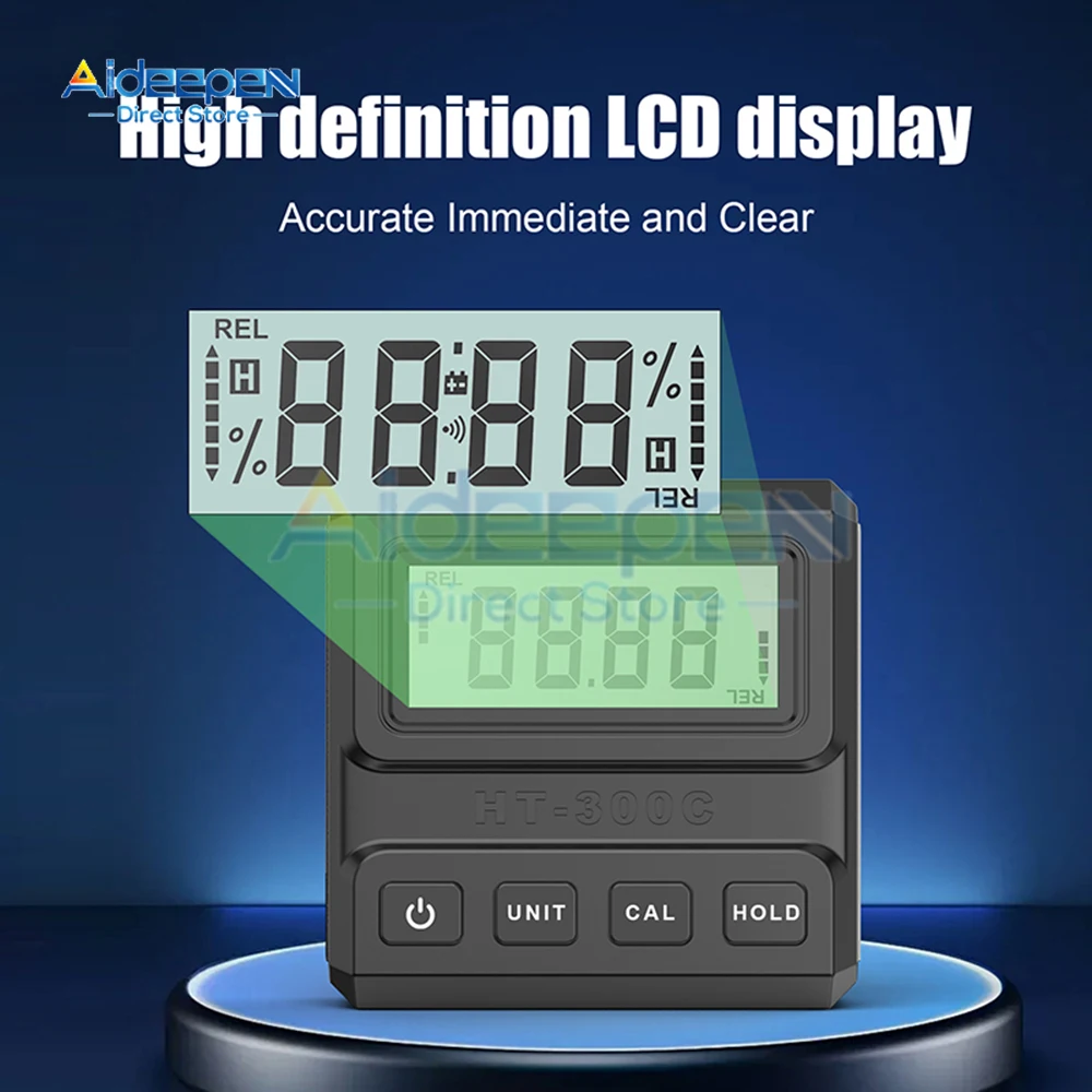 LCD Digital Angle Gauge HT-300C Magnetic Protractor Inclinometer Level Angle Finder Cube Level Box With Magnes