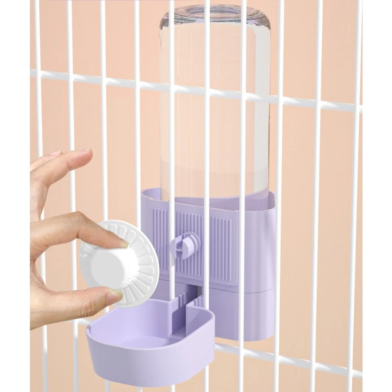 Rabbit Water Feeder for Cage Hanging Automatic Water Dispenser Bottle Bowl for Small Animal Hedgehog Hamster 17oz