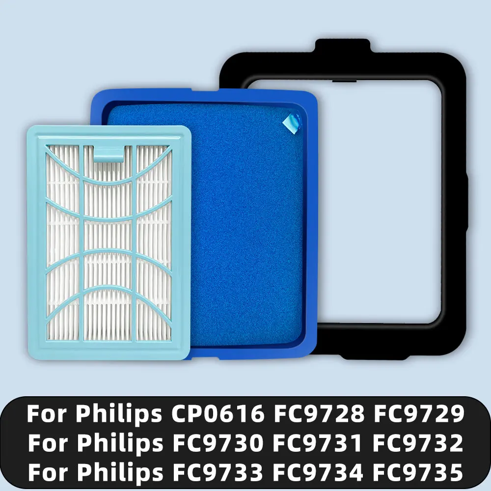 Luazvilkpsar 4 pezzi Filtri di ricambio per Philips aspirapolvere FC9332 FC9330 FC9353 FC9331 FC9515, Kit Filtro di Ricambio Compatibile con Philips Power Pro Compact Cyclone 5 filtri Active Series