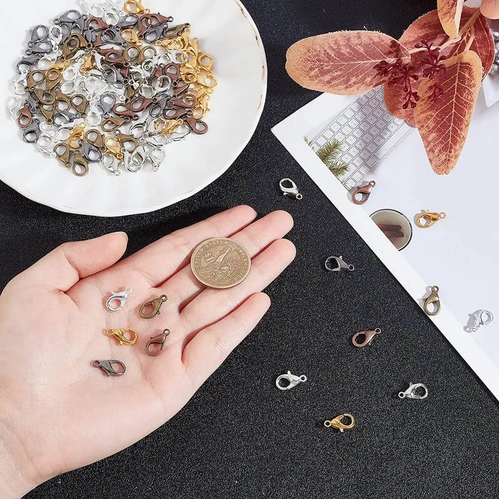 100pcs DIY 팔찌 목걸이에 대 한 10/12/14/16/18mm 랍스터 걸쇠 패스너 후크 커넥터 보석 찾기 액세서리 공급 만들기