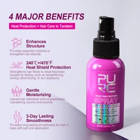 PURC Spray protecteur thermique huile de noix de coco contrôle des frisottis et brillance pour tous les types de cheveux Protection thermique jusqu'à 470 ° F Soins des cheveux 5