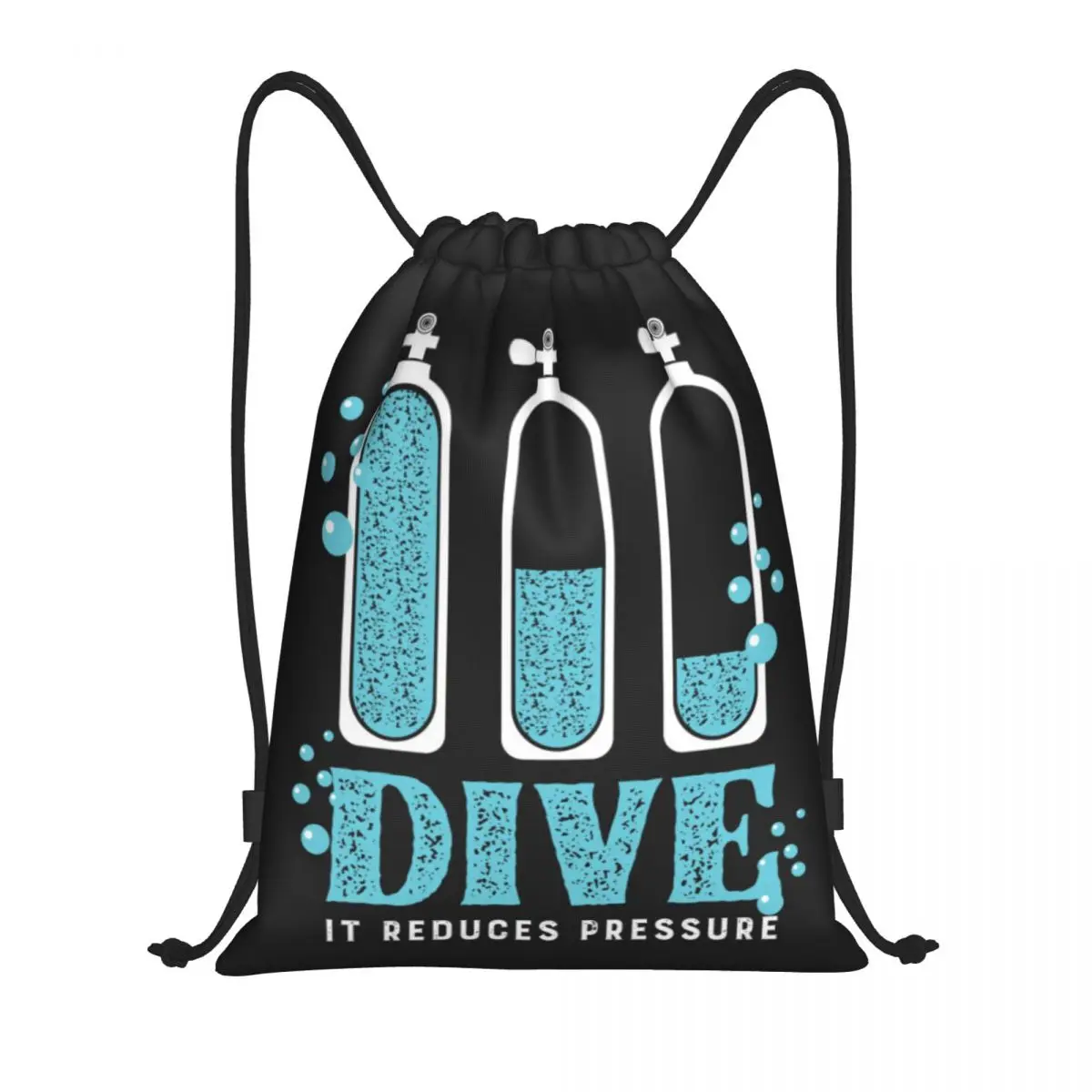 

Custom Dive It Reduces Pressure Drawstring Backpack Bags Women Men Lightweight Diving Gym Sports Sackpack Sacks for Training