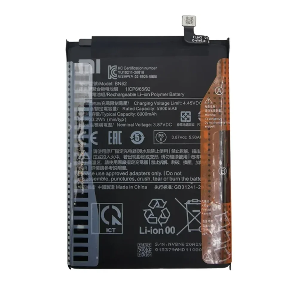 2025 Years 6000mAh Original Battery BN62 For Xiaomi Redmi 9T 2025 Years 6000mAh Original Battery BN62 For Xiaomi Redmi 9T