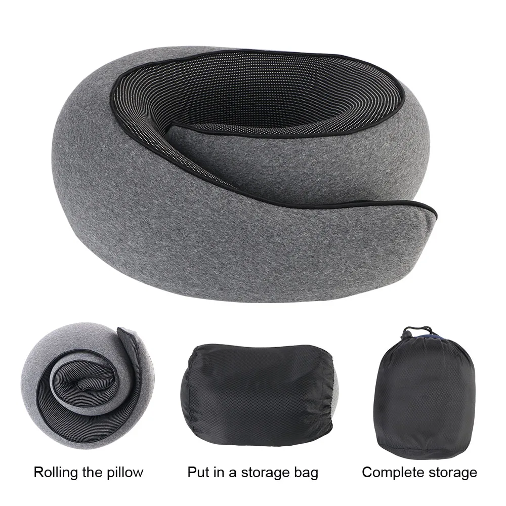 Memory Foam Snail Pillow Soft Noon Break Sleep Pillows Portable U-shaped Pillow Travel Neck Pillow Travel Neck Support 5