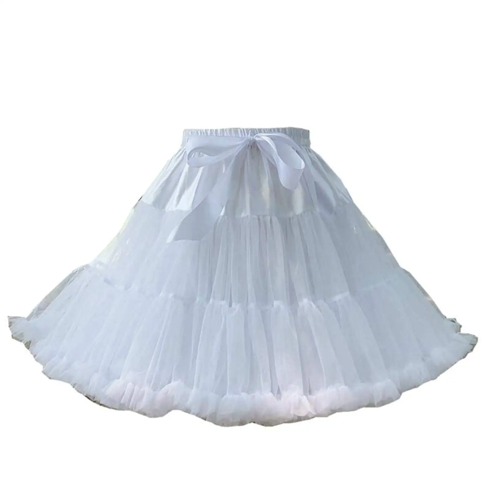 

Women Fluffy Petticoat Underskirt Tutu Tulle Skirt Pettiskirts Costume White